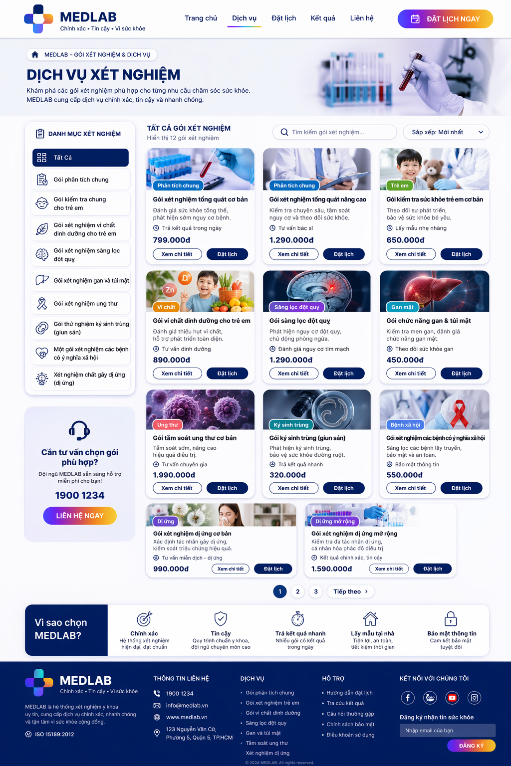 Gói xét nghiệm tổng quát cơ bản